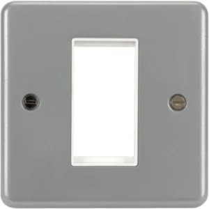 Hager Grid Plate 1 Gang 1 Module Euro Grey Metalclad