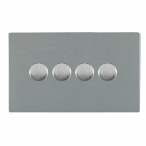 Hamilton Dimmer Switch 4 Gang LED 2 Way Push On/Off 100W 146X86mm Satin St