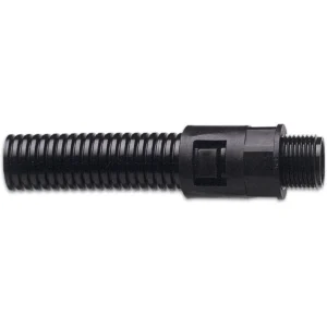 Newlec 20mm Flexible Conduit Gland Push Fit Straight IP54 PVC Grey C/W Locknut [Pack=10]
