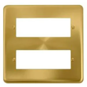 Click Scolmore Grid Plate 2 Tier 12 Module Minigrid Satin Brass