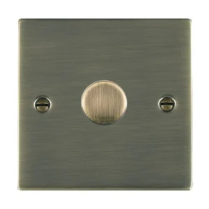 Hamilton Dimmer Switch 1 Gang LED 2 Way Push On/Off 100W 86X86mm Antique Brass