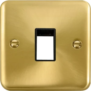 Click Scolmore Front Plate 1 Gang 1 Aperture Satin Brass Black Insert