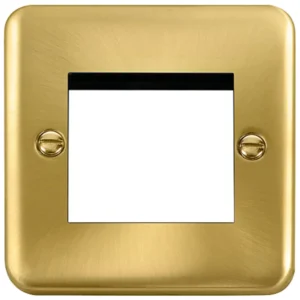 Click Scolmore Front Plate 1 Gang 2 Module Satin Brass Black&White Gasket