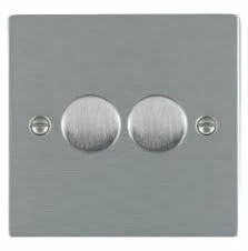 Hamilton Dimmer Switch 2 Gang LED 2 Way Push On/Off 100W 88X88mm Matt Bl