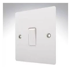 Hamilton Switch Rocker 1 Gang 2 Way 10A 86X86mm Matt White White Insert