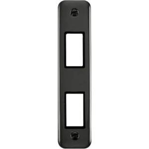 Click Scolmore Front Plate 1 Gang 2 Module Architrave Black Nickel Black&White Gaske
