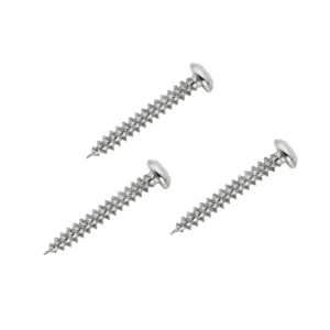 Newlec No8 x 1.25In Woodscrew Round Head Pozi Drive Twin Thread Bright Zinc Plated [Pack=200]
