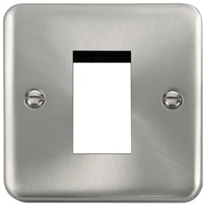 Click Scolmore Front Plate 1 Gang 1 Module Satin Chrome Black&White Gasket