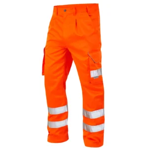 Leo Workwear Bideford Regular Fit Polycotton Cargo Trousers 42" Orange