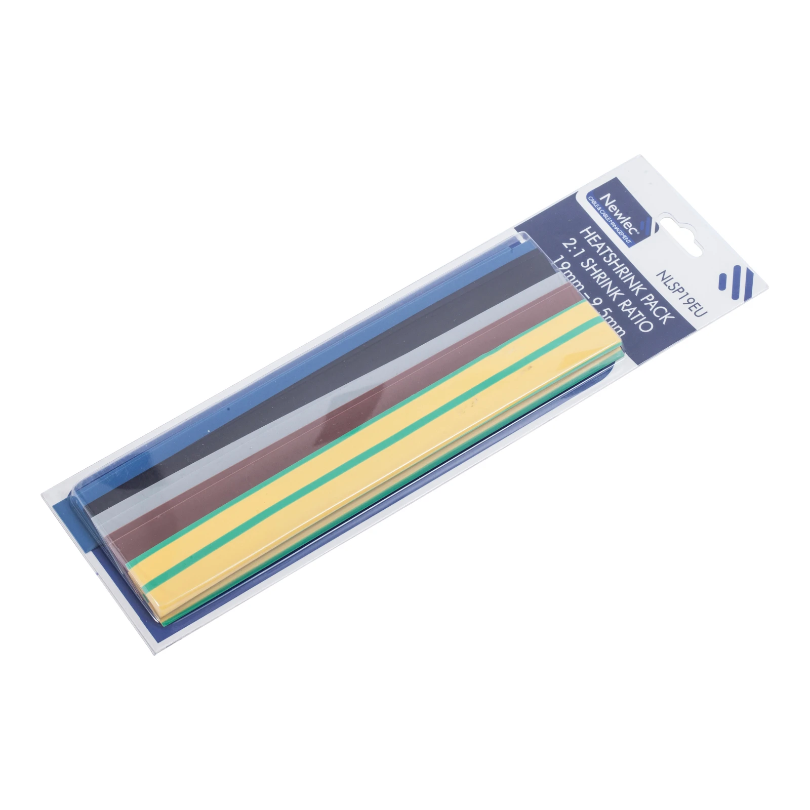 Newlec Heatshrink Sleeving Multi Colour Pack 19.1mm Dia 2:1 Ratio Black, Blue, Grey, Brown Green/Yellow - Image 2