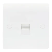 Newlec White Slimline Curved 1 Gang BT Master Telephone Outlet