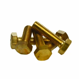 Newlec M6 x 40mm Set Screw Hexagon Head Brass [Pack=20]
