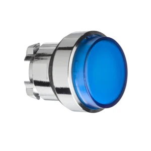 Schneider Electric Blue projecting illuminated pushbutton head Ø22 spring return for BA9s