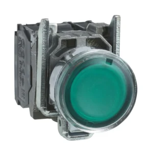 Schneider Electric Green Flush Complete Illum Pushbutton 22 Spring Return 1No+1NC 250V