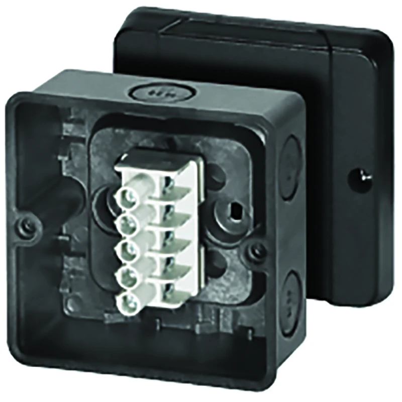 Newlec Junction Box 5 Pole 2.5mm² Terminals 85 x 88 x 47mm² IP65 Black - Image 3