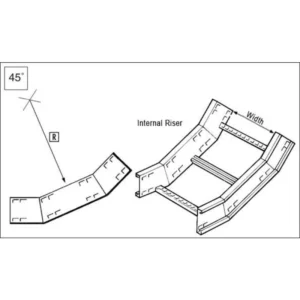 Unistrut Riser 45° Inside For Cable Ladder U12 300mm Steel Hot Dipped G