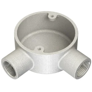 Newlec 20mm Steel Conduit Angle Box 90° 2 Way Malleable Galvanised Steel