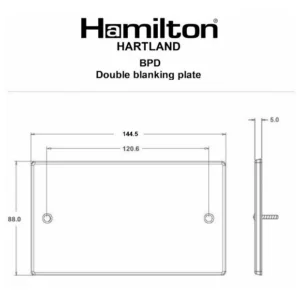 Hamilton Plate Blank Double 145X85mm Satin Brass