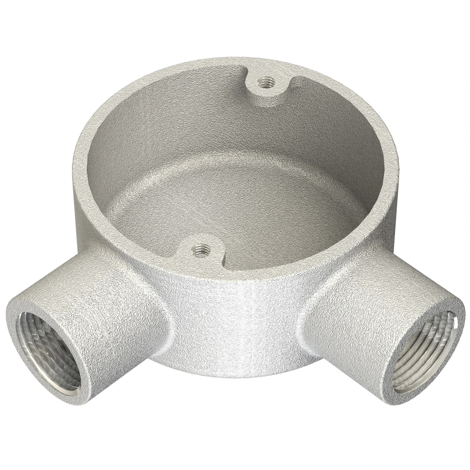 Newlec 20mm Steel Conduit Angle Box 90° 2 Way Malleable Galvanised Steel - Image 2