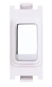 Deta Module 1 Gang Blank Grid Chrome White Insert