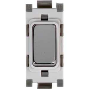 Deta Grid Switch Intermediate Module 20A Chrome White Insert