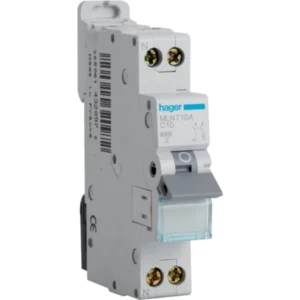 Hager MCB SPSN Type C 10A 6Ka 1 Module