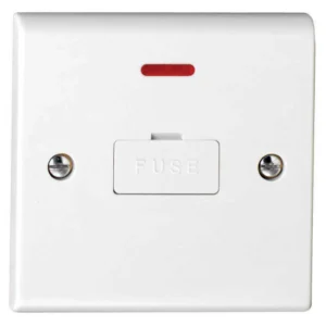 Deta Connection Unit Unswitched Fused Neon 13A White Moulded