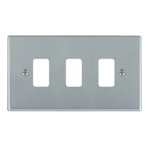 Hamilton Front Plate Double 3 Grid Aperture 144X85mm Satin Chrome