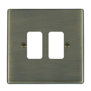 Hamilton Front Plate Single 2 Grid Apertures 88X88mm Antique Brass