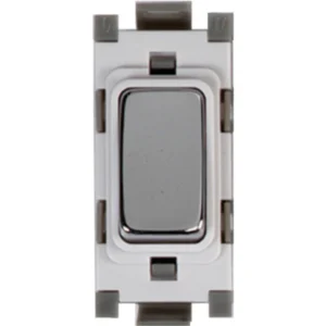 Deta Grid Switch DP Module 20A Chrome White Insert