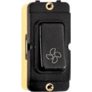 Hamilton Insert Rocker Grid 1 Gang DP 20A Black/Black