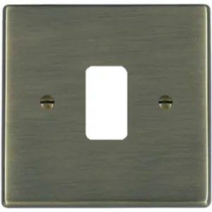 Hamilton Front Plate Single 1 Grid Aperture 88X88mm Antique Brass