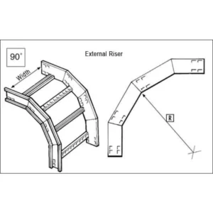 Unistrut Riser 90° Outside For Cable Ladder U12 150mm Steel Hot Dipd