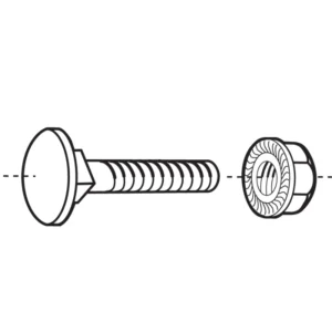Legrand Nut&Bolt Round Head Square Collar M6X30mm Electro-Zinc Plated