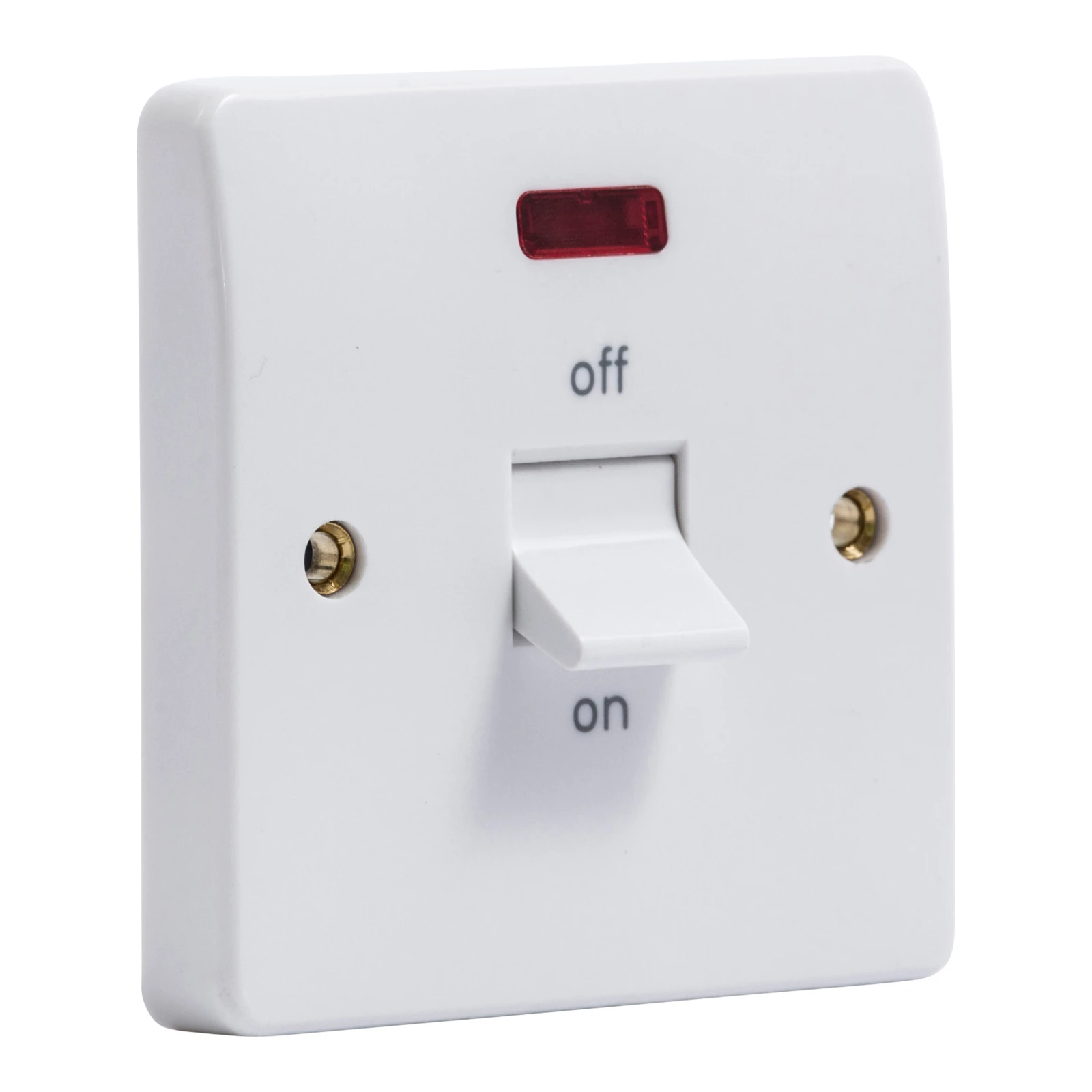 MK Electric Switch 1 Gang Double Pole Neon 32A White - Image 3