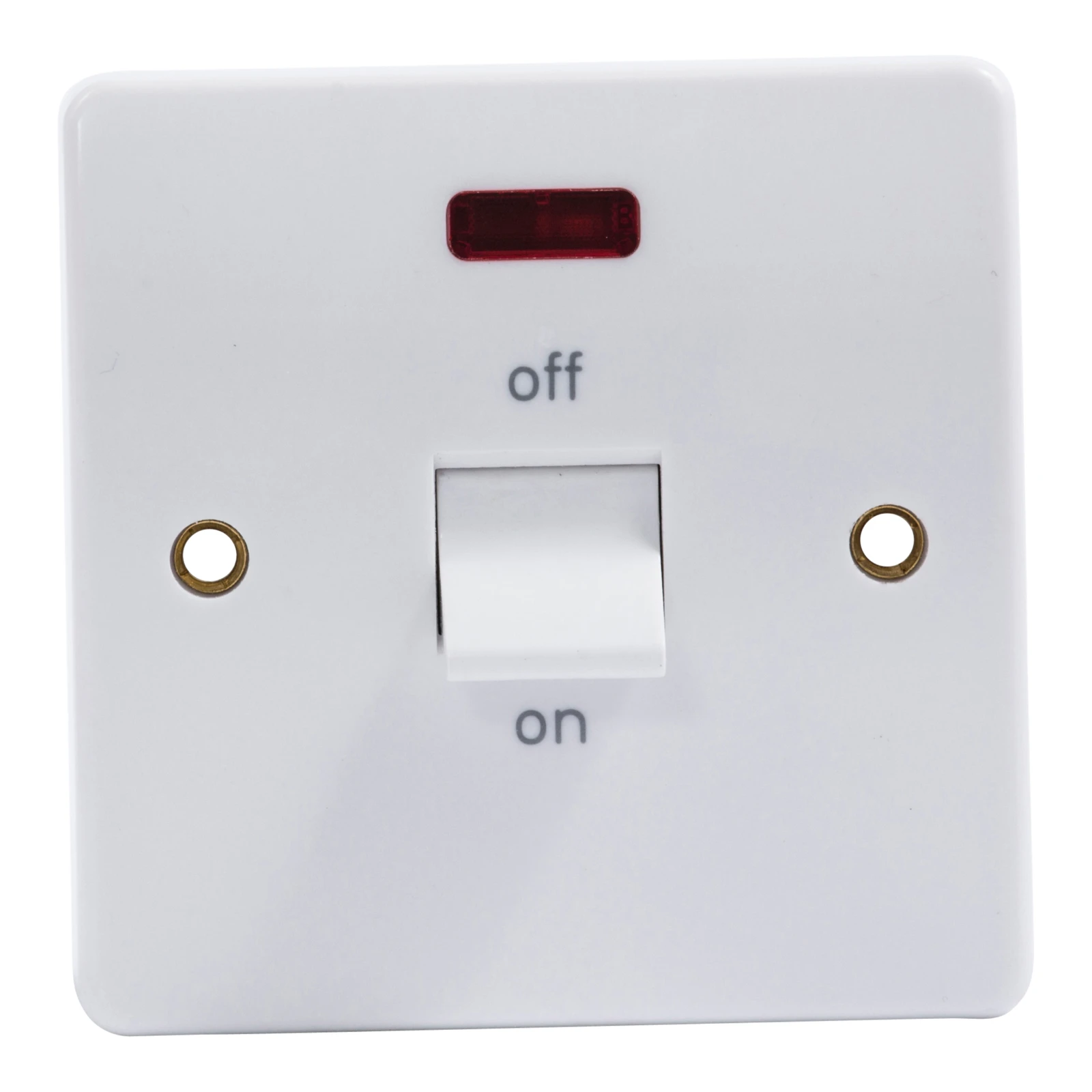 MK Electric Switch 1 Gang Double Pole Neon 32A White - Image 4