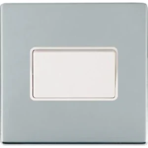 Hamilton Switch Rocker 1 Gang TP 10A 86X86mm Bright Chrome White Insert