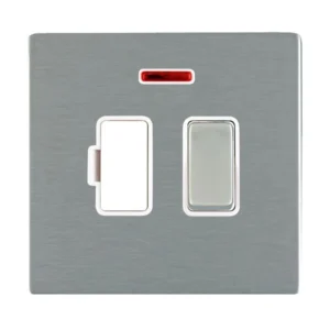 Hamilton Connection Unit Fused Neon 86X86mm Satin Steel White Insert