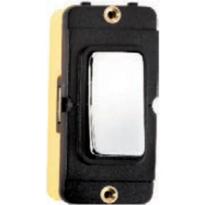 Hamilton Insert Rocker 1 Gang 2 Way 20A Bright Chrome/Black