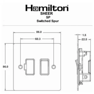 Hamilton Connection Unit Fused 86X86mm Satin Brass/Satin Brushed White Insert