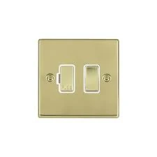 Hamilton Connection Unit Fused 88X88mm Polished Brass White Insert
