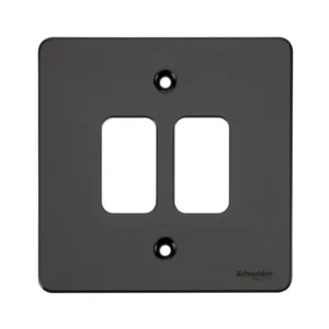 Schneider Electric Ultimate, flat plate Grid system, 2 gangs, black nickel