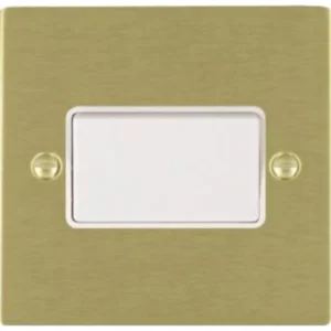 Hamilton Switch Rocker 1 Gang TP 86X86mm Satin Brass White Insert