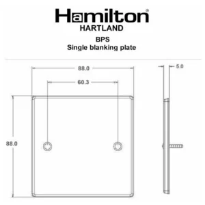 Hamilton Plate Blank Single 88X88mm Polished Brass