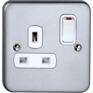 Deta Socket 1 Gang DP Switched 13A Metalclad Back Box&Knockouts