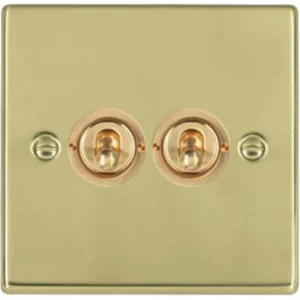 Hamilton Switch Dolly 2 Gang 2 Way 10A 88X88mm Polished Brass