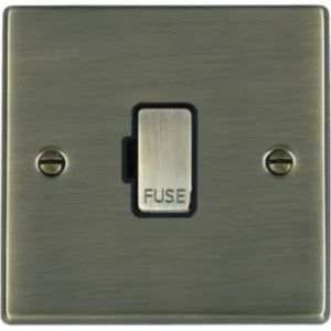 Hamilton Connection Unit Fused 88X88mm Antique Brass/Ant Brushed Black Insert