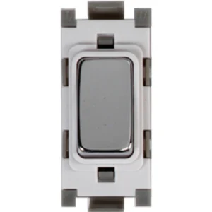 Deta Grid Switch 2 Way SP Module 10A Chrome White Insert
