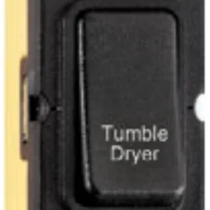 Hamilton Insert Rocker Grid 1 Gang DP 20A Black/Black