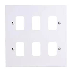 Vimark Grid Plate 6 Gang White Moulded